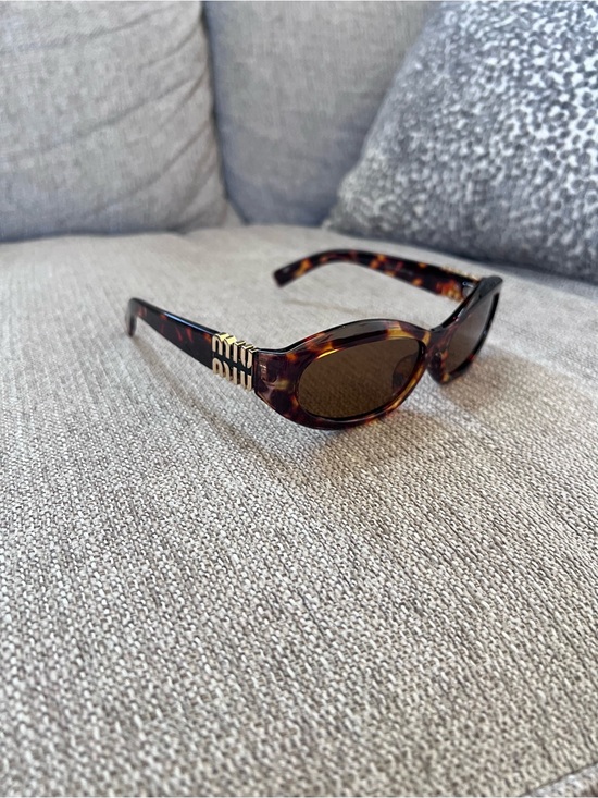 Miu Miu Accessories - Miu Miu Tortoiseshell Oval Havana Brown Sunglasses - Brown Lenses